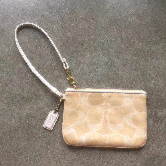 Coach fabric signature print wristlet